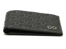 GUCCI / 2つ折り財布/レザー/BLK/無地/メンズ GUCCI グッチ 二つ折り財布 メンズ ブラック レザー 434 の購入なら