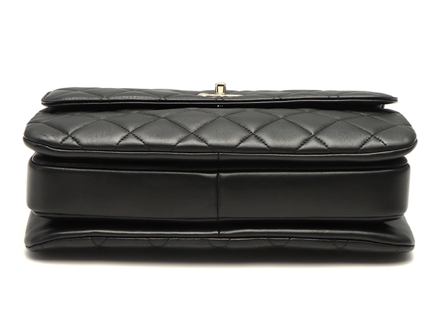 CHANEL シャネル マトラッセ30 トレンディCC チェーンショルダー ブラック/GP ラムス 2146000437045 【437】