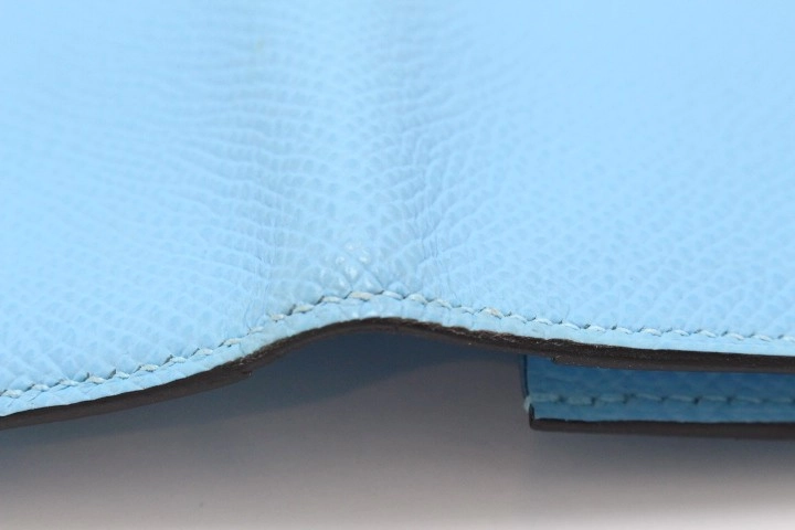 HERMES エルメス ベアンスフレ 2つ折り長財布 ヴォー･エプソン セレステ W刻印 【460】2146000438042