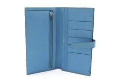 HERMES エルメス ベアンスフレ 2つ折り長財布 ヴォー･エプソン セレステ W刻印 【460】2146000438042