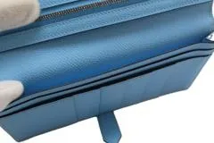 HERMES エルメス ベアンスフレ 2つ折り長財布 ヴォー･エプソン セレステ W刻印 【460】2146000438042