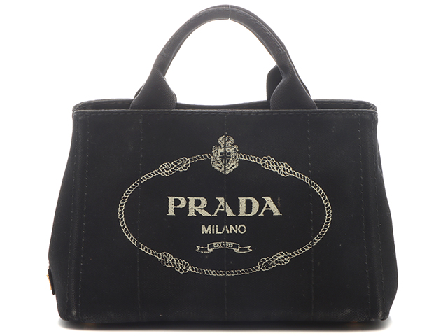 PRADA プラダ ハンドルバッグ カナパ ミニ ブラック キャンバス BN2439