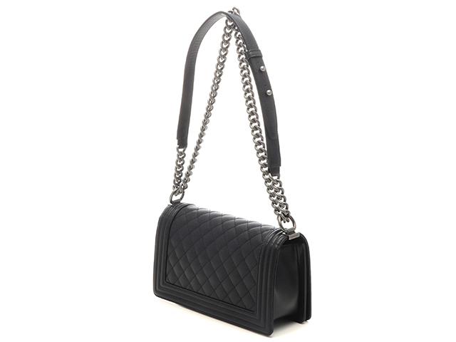 CHANEL シャネル ボーイシャネル25 チェーンショルタ ブラック/シルバー キャビア 【472】 SS