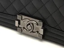 CHANEL シャネル ボーイシャネル25 チェーンショルタ　 ブラック/シルバー　キャビア　【472】　SS