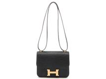 HERMES 　エルメス　ショルダーバッグ　コンスタンスⅢ　ミニ　ブラック・GP金具　オーストリッチ　Y刻印・2021年頃製造【472】HA