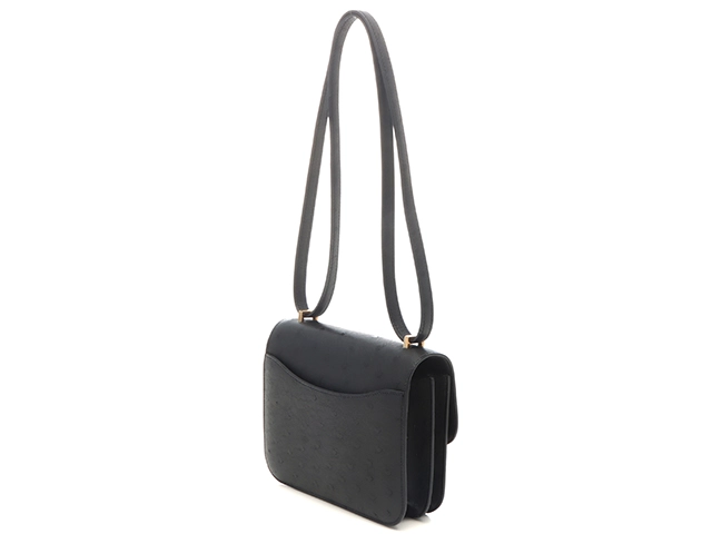 HERMES 　エルメス　ショルダーバッグ　コンスタンスⅢ　ミニ　ブラック・GP金具　オーストリッチ　Y刻印・2020年頃製造【472】HA