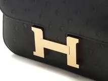 HERMES 　エルメス　ショルダーバッグ　コンスタンスⅢ　ミニ　ブラック・GP金具　オーストリッチ　Y刻印・2020年頃製造【472】HA