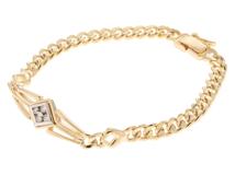 JEWELRY ノンブランドジュエリー ブレスレット K18イエローゴールド/プラチナ850 ダイヤモンド計0.20ct 重さ約19.1g【472】SJ