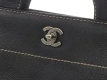 CHANEL　シャネル　ターンロック 2wayバッグ　ブラック　SV　キャビア【431】2146000440182