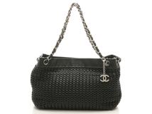 CHANEL シャネル チェーントートバッグ ブラック カーフ【473】