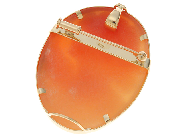 k18 シェルカメオ　ブローチ　ペンダントトップ 楽天市場】K18 シェルカメオ ブローチ ペンダント : 宝寿堂【楽天市場店】