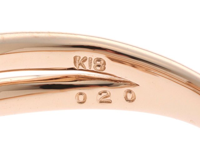 Ponte Vecchio   ポンテヴェキオ    リング 　指輪　K18PG　　ピンクゴールド　ダイヤモンド　D0.20ct 　14号【430】2147100017717