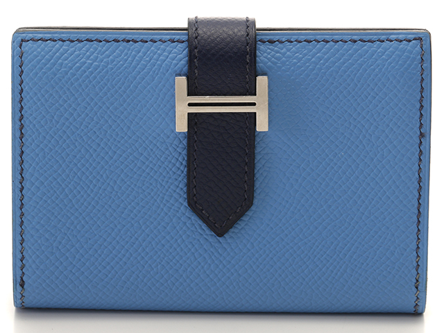 HERMES エルメス ベアンカードケース ブルーパラダース/ブルー
