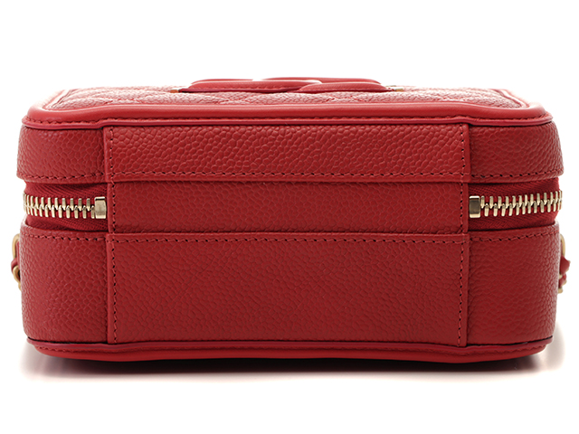 シャネル CCフィリグリー ショルダーバニティ レッド キャビアスキン