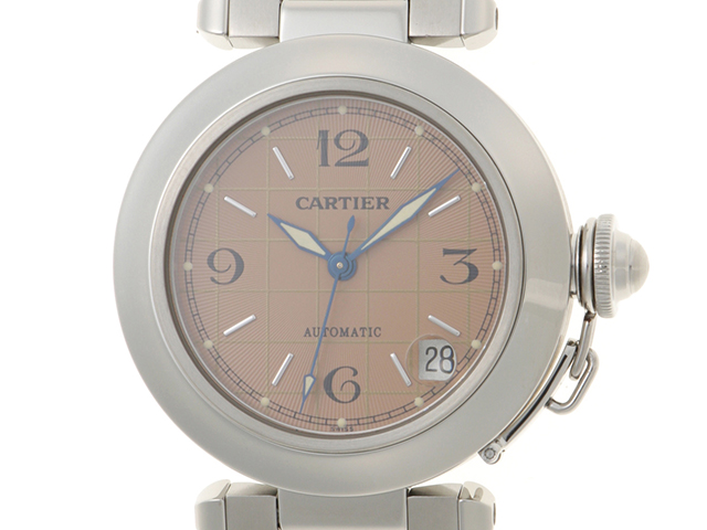 送料無料 CARTIER カルティエ パシャC 自動巻き レディース SS ピンク 時計
