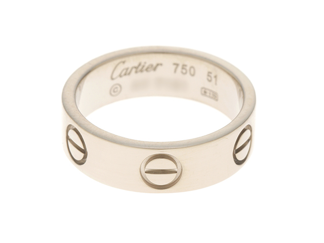 カルティエ Cartier ラブ #51 リング ハーフ ダイヤ 3P K18 WG ホワイトゴールド 750 指輪【証明書付き】 VLP 90197265