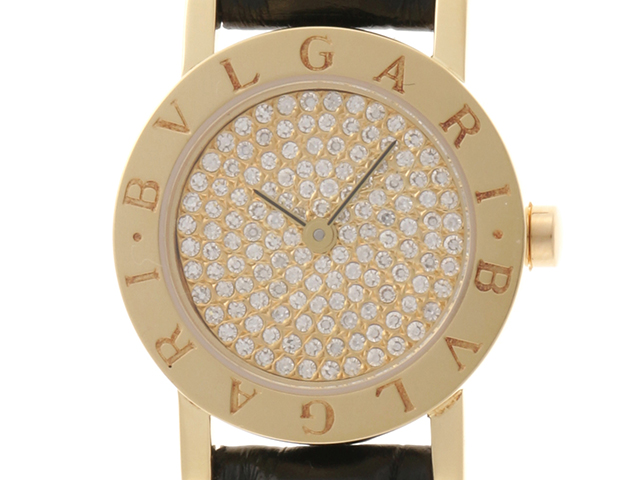 BVLGARI ブルガリ ブルガリブルガリ BB23GL クォーツ 全面ダイヤ 革