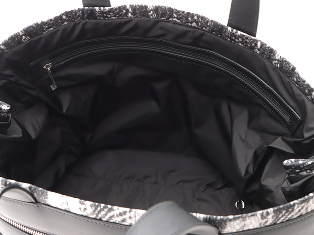 CHANEL シャネル チェック柄ハンドバッグ ナイロン レザー