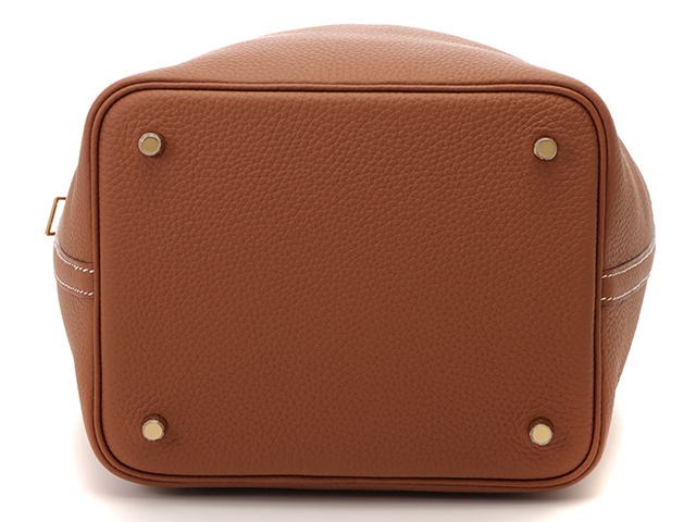 HERMES　エルメス　ピコタンロックMM　ハンドバッグ　トリヨンクレマンス　ゴールド　GP（ゴールド金具）　Z刻印（2021年頃）【432】