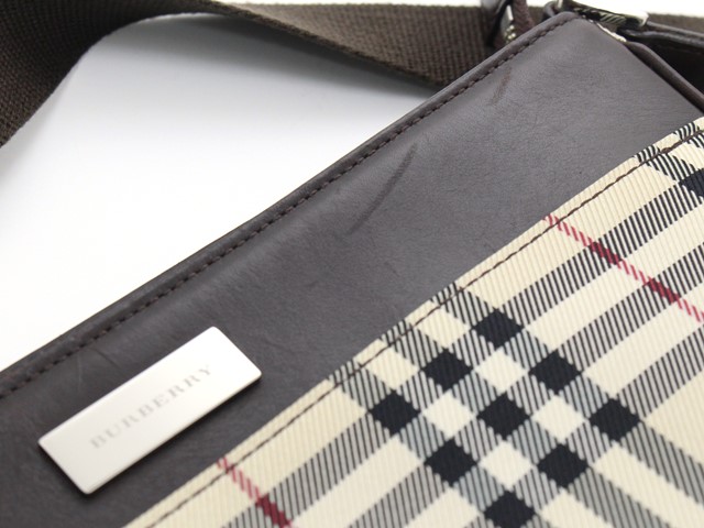 BURBERRY　バーバリー　ショルダーバッグ　ノバチェック　ベージュ　ダークブラウン　キャンバス　レザー　【436】2147100357769