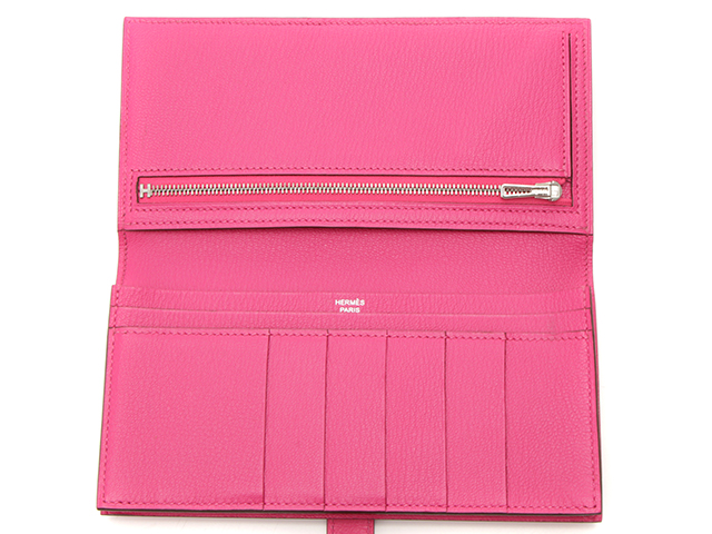 HERMES エルメス 財布 ベアンスフレ フェーシャピンク シルバー