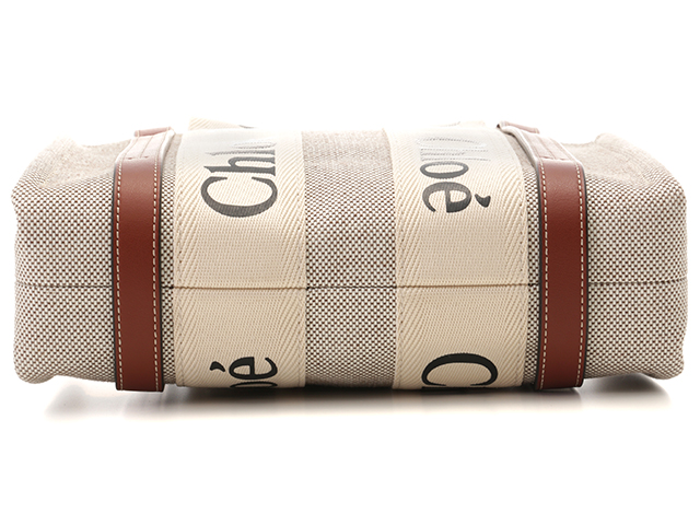 クロエ Woody スモールトートバッグ ホワイト/ブラウン