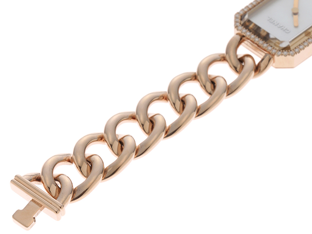 CHANEL シャネル プルミエール ミディアムモデル ダイヤベゼル H4412 ホワイトシェル レディース クオーツ ピンクゴールド PG (2147100378993)【430】 image number 4