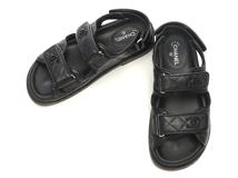 CHANEL　シャネル　マトラッセサンダル　レディース36　ブラック　レザー　G31848　2147100379198　【432】