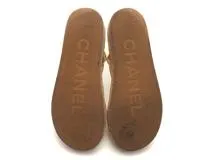 CHANEL　シャネル　サンダル　レディース37　ゴールド　レザー　G34602　2147100379211　【432】