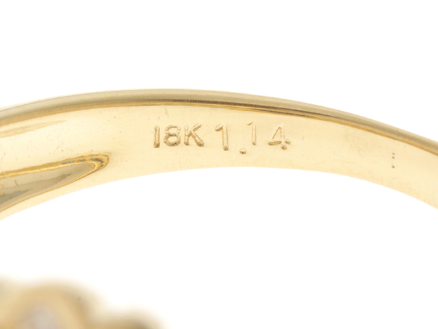 ノンブランドジュエリー　リング　指輪　デザインリング　ダイヤモンド　サファイア　18金　ゴールド　K18/S1.14/D/4.1g/#9.5