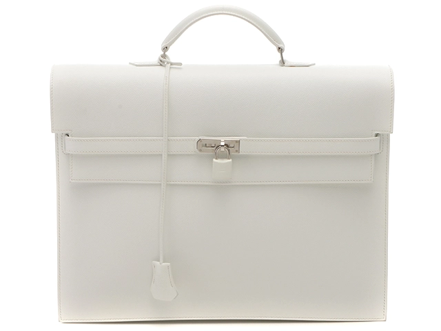 HERMES エルメス ビジネスバック ケリーデペッシュ 38 ホワイト ヴォー 
