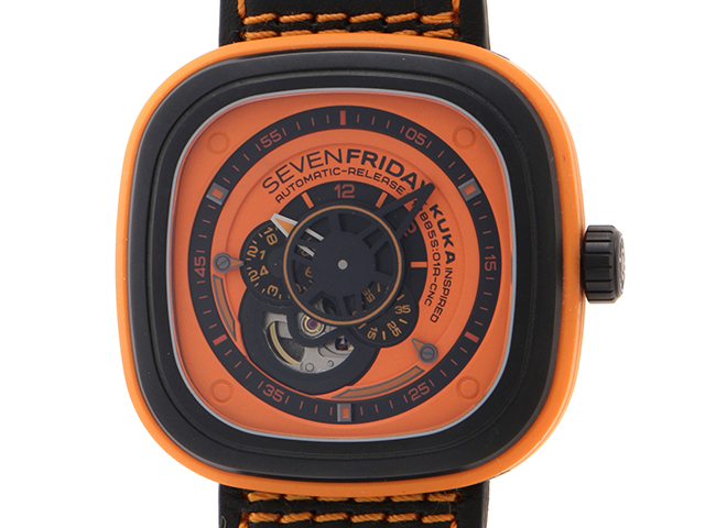 セブンフライデー SEVENFRIDAY SF-P1/03 オレンジ 自動巻き-