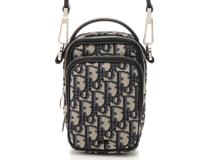 Dior ディオール オブリーク ジャガード ミニ 2WAY ショルダーバッグ ネイビー 2SFBC087YKY 定価\172,800 2147100400144【200】