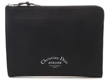 Christian Dior 　クリスチャンディオール　クラッチバッグ　ブラック　レザー【460】2147100400151