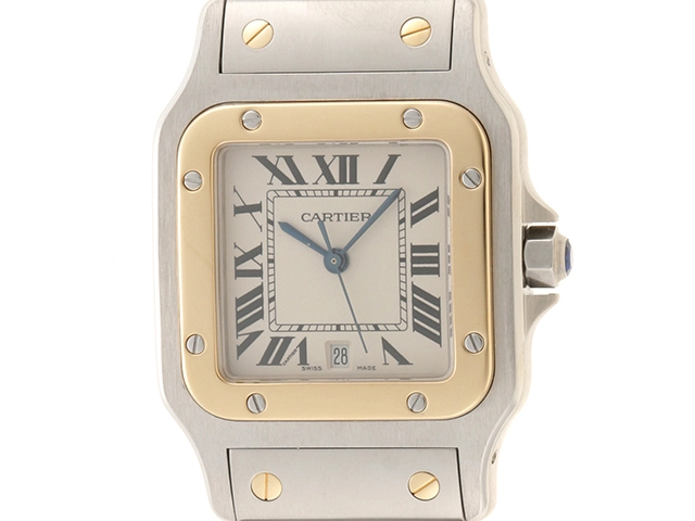 Cartier カルティエ 時計 サントスガルベLM W20011C4 YG/SS/ホワイト ...