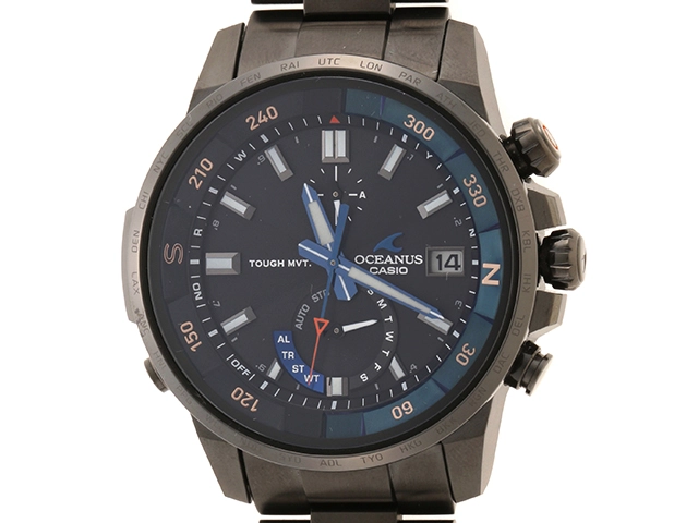 【CASIO】カシオ オシアナス GPS OCW-G1200-1AJF チタン ブルー ソーラー電波時計 メンズ 黒文字盤 腕時計