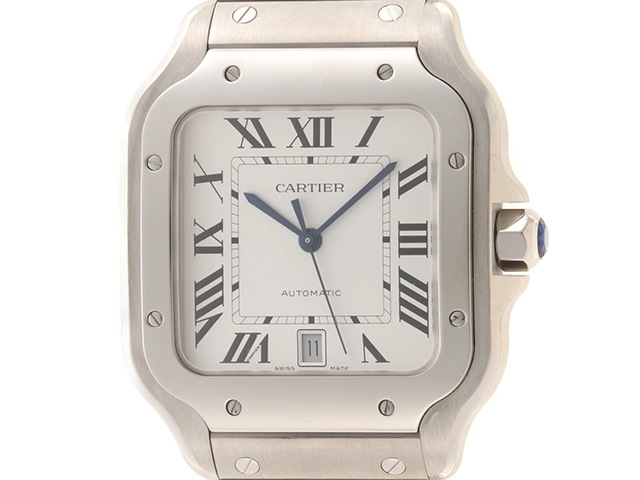カルティエ Cartier サントスドゥカルティエLM WSSA0048 メンズ 腕時計 デイト ブルー 文字盤 自動巻き Santos de Cartier VLP 90181487