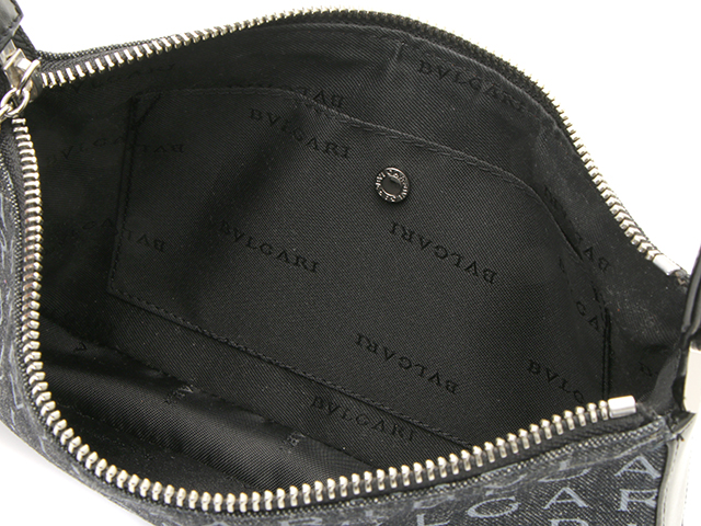 BVLGARI ブルガリ ロゴマニア ミニショルダーバッグ ブラック