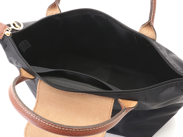 【極美品】ロンシャン ルプリアージュ M ブラック ブラウン ナイロン レザー LONGCHAMP ロンシャン ル・プリアージュ オリジナルS