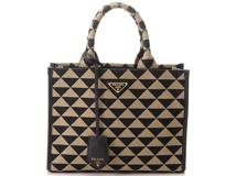 PRADA　プラダ　シンボル　エンブロイダリー　ファブリック　スモール　ハンドバッグ【430】2147100413137