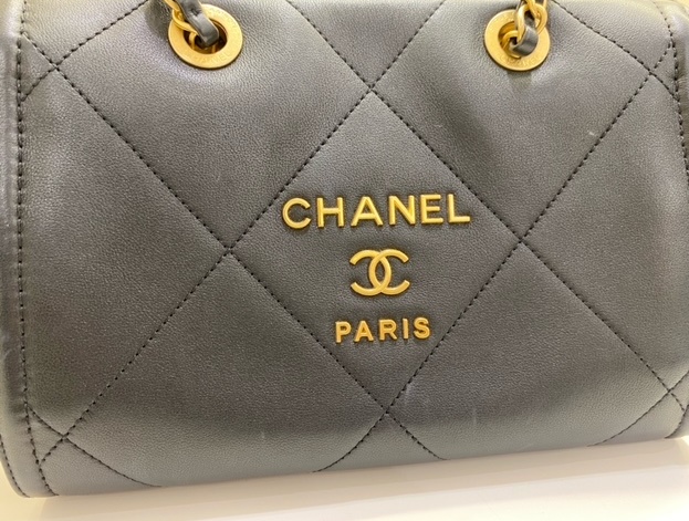 レアカラー♡24K【CHANEL】スモール ボーリングバッグ CHANEL シャネル スモールボーリングバッグ ブラック/ゴールド