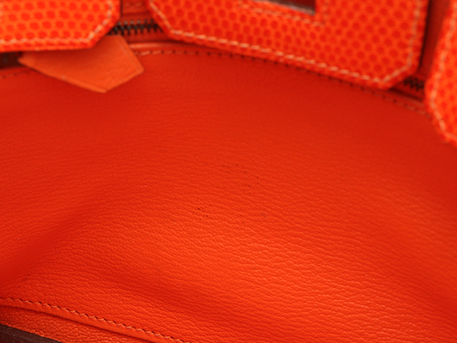 HERMES エルメス バーキン25 □J刻印 リザード オレンジ
