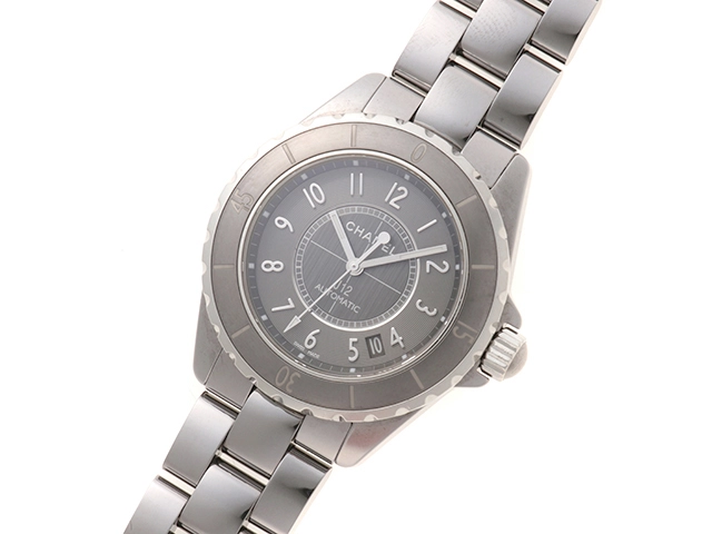 CHANEL　シャネル　J12 クロマティック　H2934　CE/SS　グレー　メンズ　自動巻き2147100420968【432】
