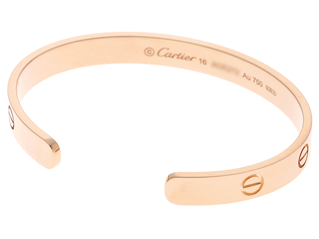 Cartier　カルティエ ラブオープンブレスレット　ピンクゴールド 16サイズ【430】2147100421323