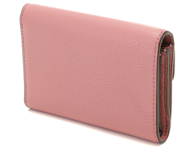 TORY BURCH トリーバーチ 三つ折財布 カーフ ピンク 【431