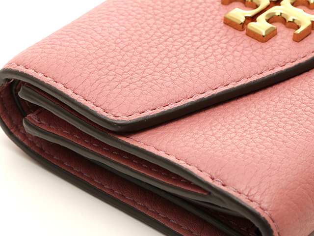 TORY BURCH トリーバーチ 三つ折財布 カーフ ピンク 【431