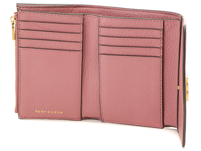 TORY BURCH 折り財布 TORY BURCH トリーバーチ 三つ折財布 カーフ ピンク 【431