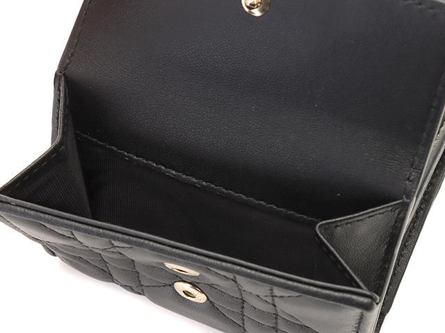 Lady Dior ロータスウォレット カナージュ　ラムスキン　ブラック 楽天市場】【新品】 ディオール 三つ折り財布 ロータス