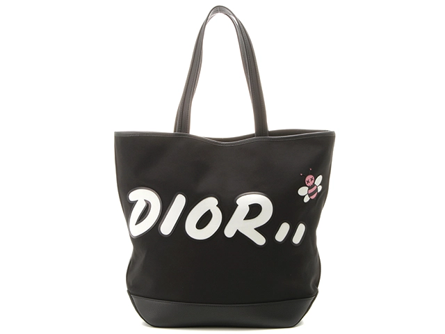 Dior ディオール KAWSトートバッグ キャンバス/レザー ブラック 日本