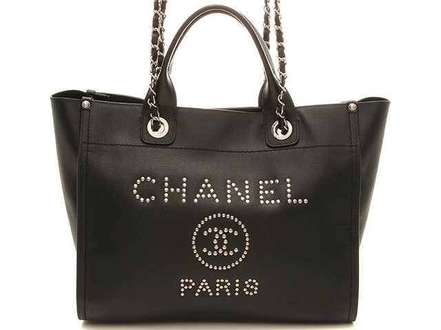 CHANEL シャネル スタッズ ドーヴィルトート ブラック キャビア【430